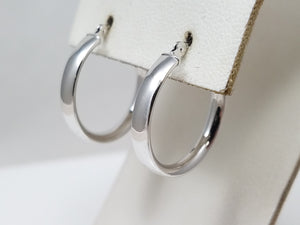 Classic 14k White Gold Hollow Hoop Earrings