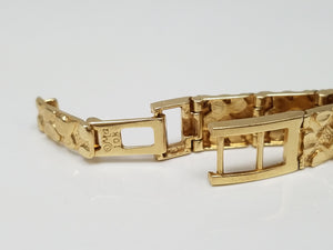 Rugged 8" 10k Yellow Gold Nugget Bracelet