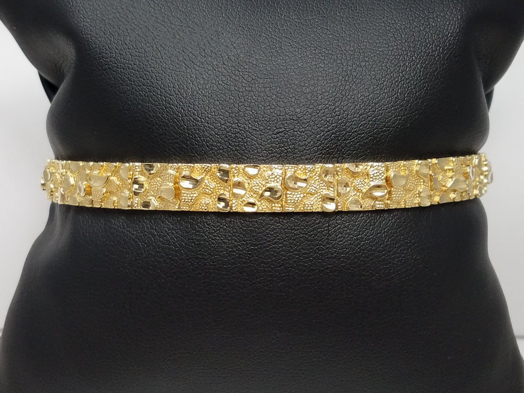 Rugged 8" 10k Yellow Gold Nugget Bracelet