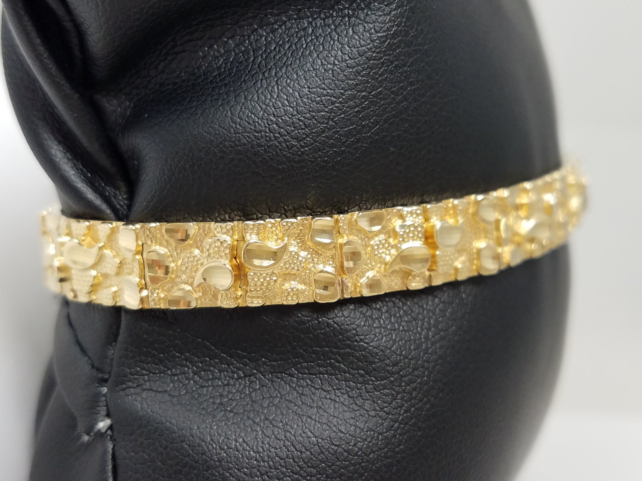 Rugged 8" 10k Yellow Gold Nugget Bracelet