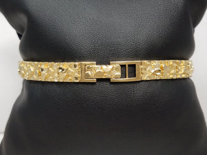 Rugged 8" 10k Yellow Gold Nugget Bracelet