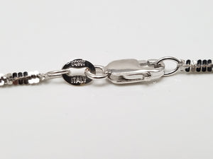 Flashy 18" 14k White Gold Fancy Sparkle Link Chain Necklace