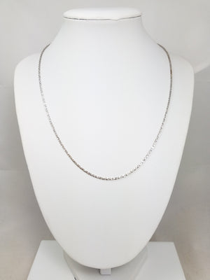 Flashy 18" 14k White Gold Fancy Sparkle Link Chain Necklace