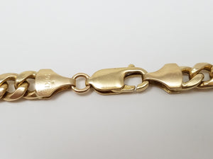 Sporty 22.5" 10k Yellow Gold Hollow Curb Link Chain Necklace