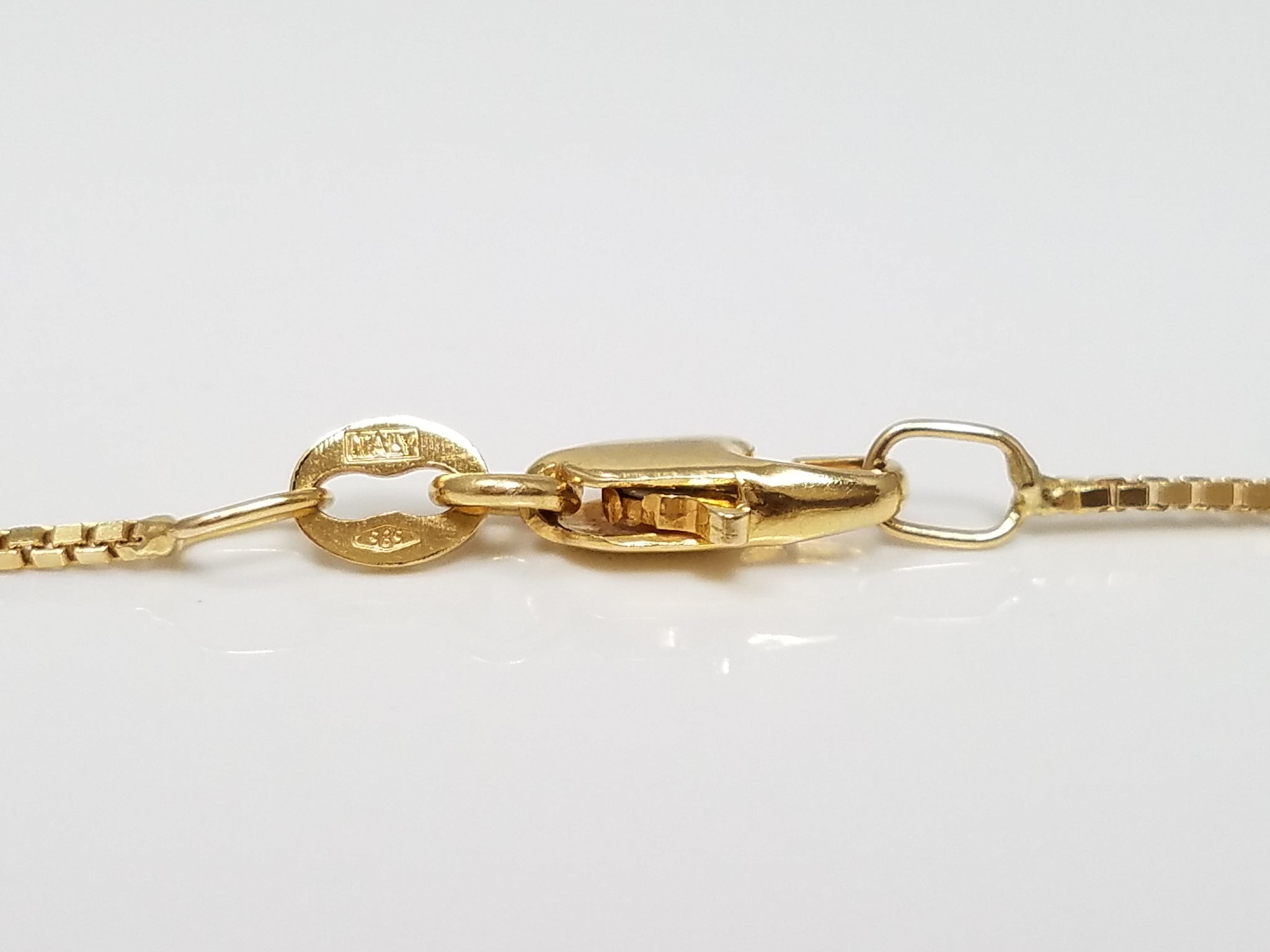15" Box Link 14k Yellow Gold Necklace