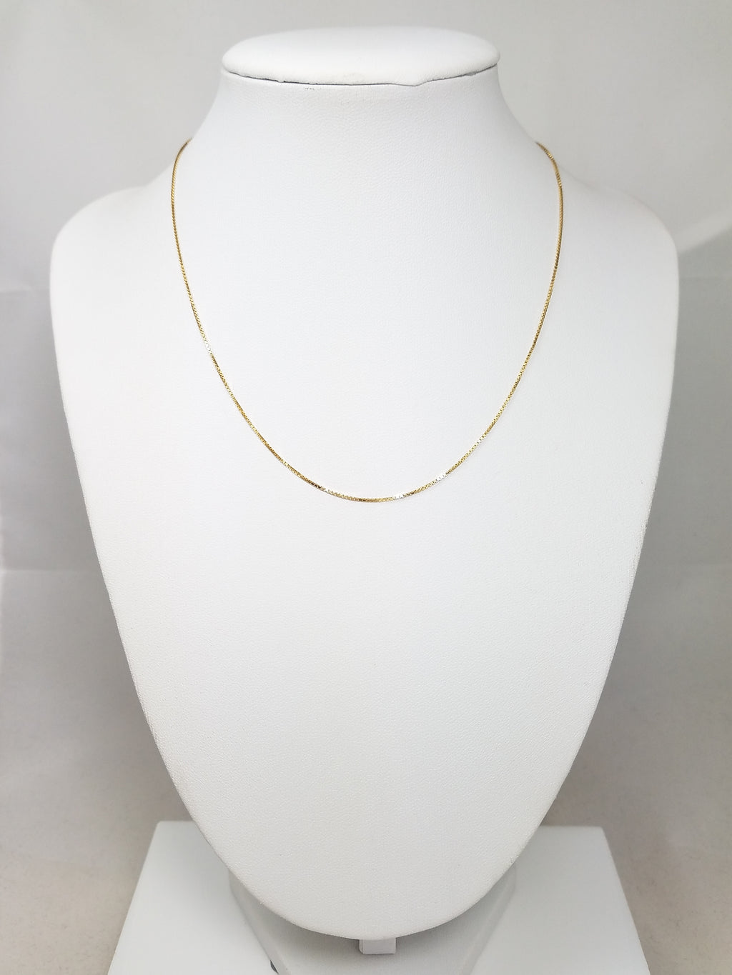 15" Box Link 14k Yellow Gold Necklace