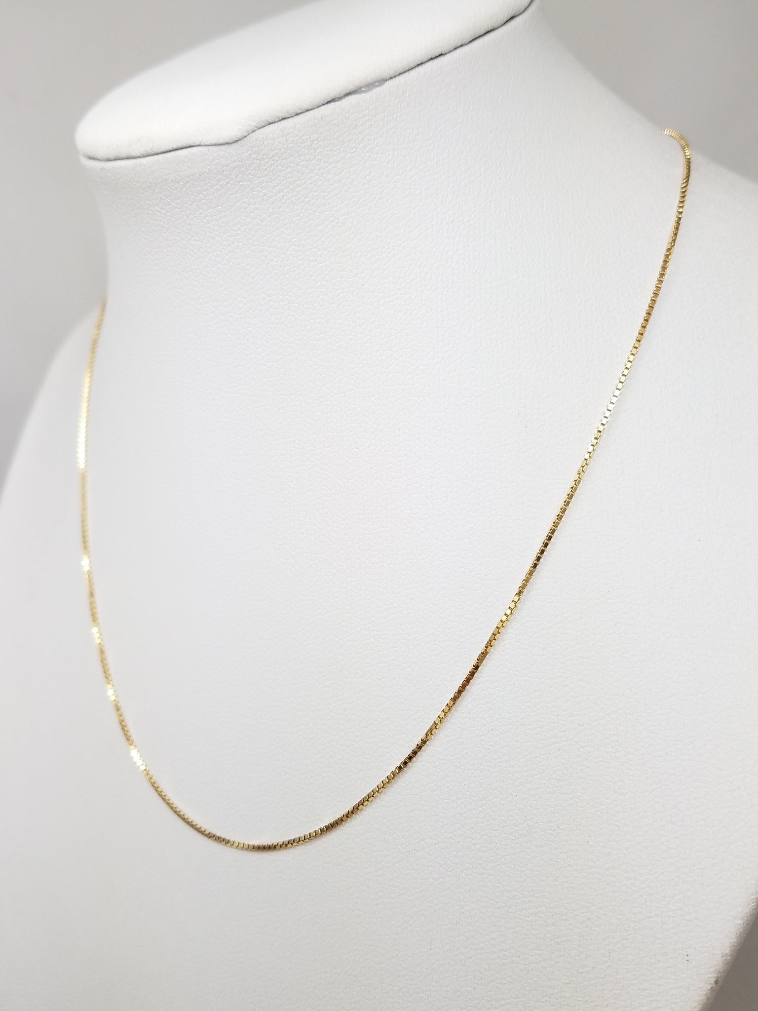 15" Box Link 14k Yellow Gold Necklace