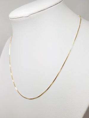 15" Box Link 14k Yellow Gold Necklace