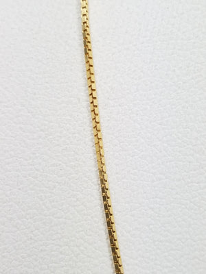 15" Box Link 14k Yellow Gold Necklace
