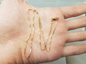 15" Box Link 14k Yellow Gold Necklace