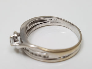 10k White Gold Natural Diamond Engagement Ring