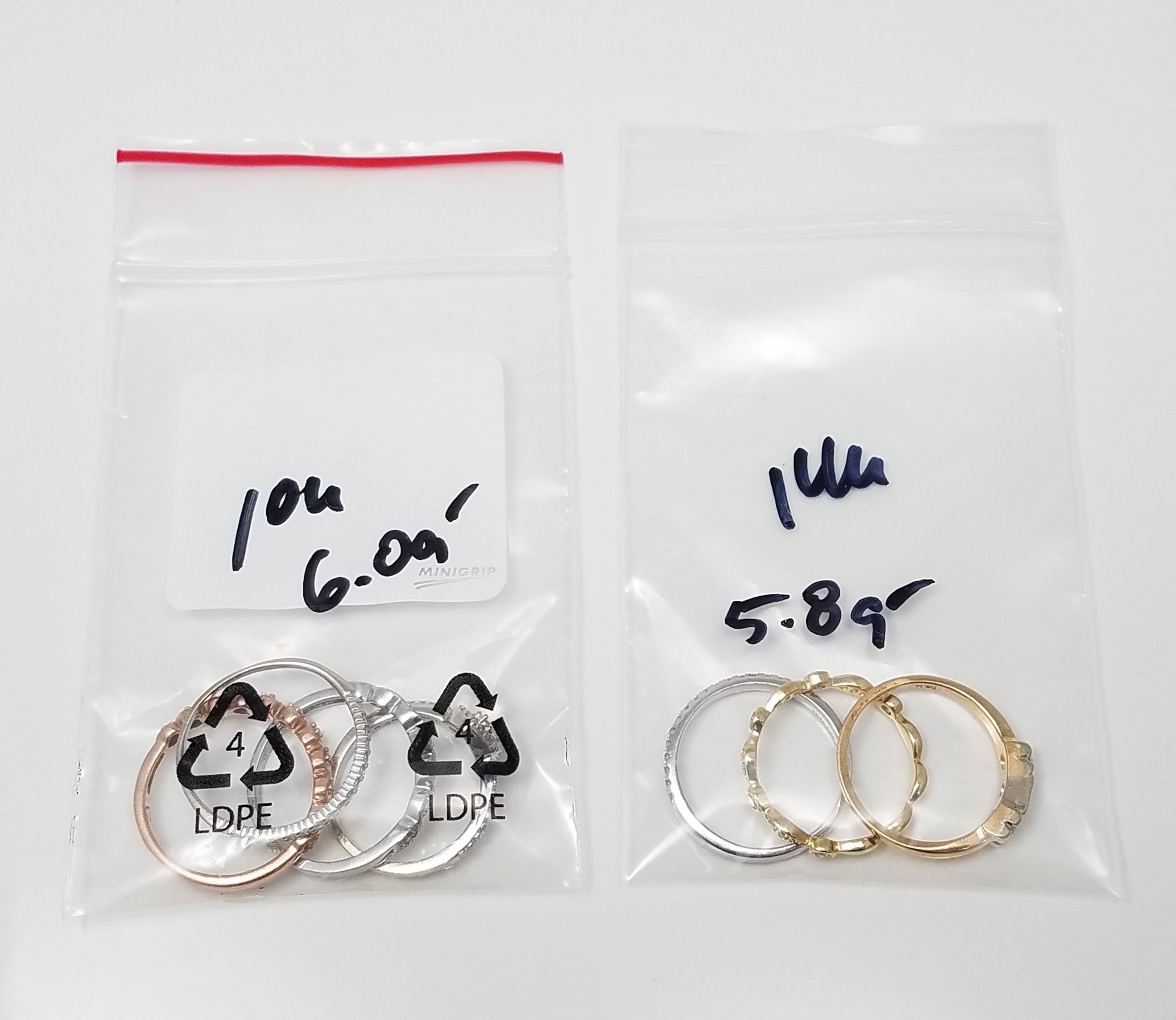 Lot of 10k/14k Gold Natural Diamond Stacking Rings