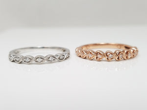 Lot of 10k/14k Gold Natural Diamond Stacking Rings