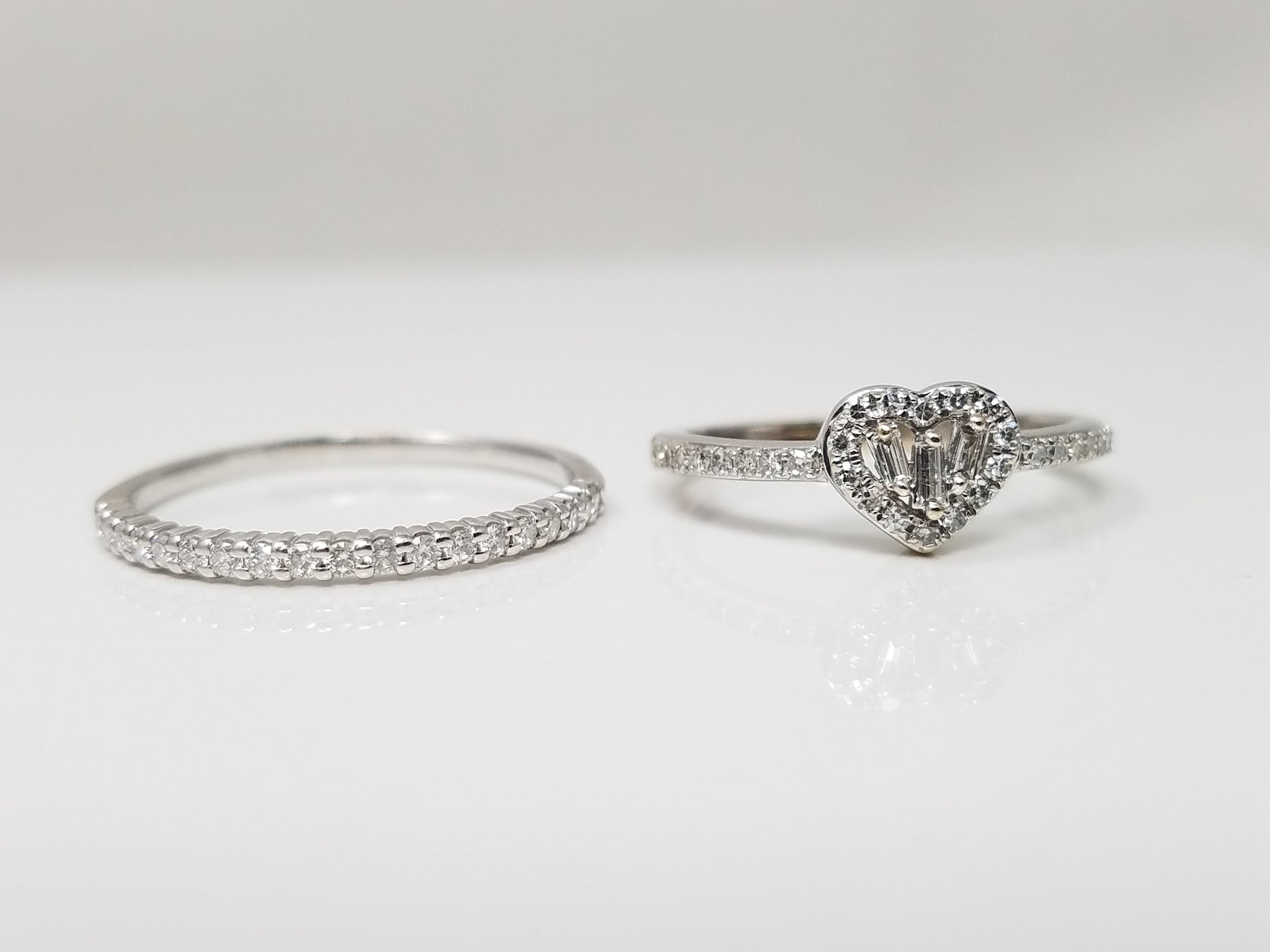 Lot of 10k/14k Gold Natural Diamond Stacking Rings