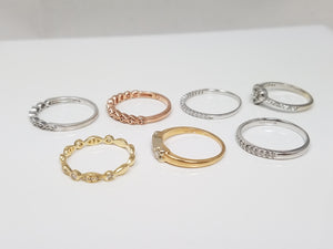 Lot of 10k/14k Gold Natural Diamond Stacking Rings