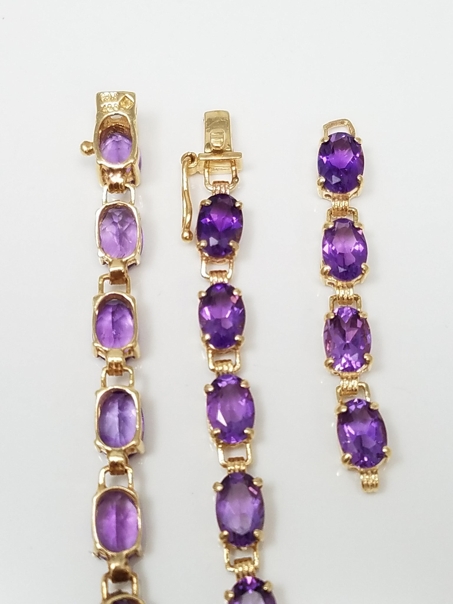 Classic 6.25" 10k Yellow Gold Natural Amethyst Tennis Bracelet