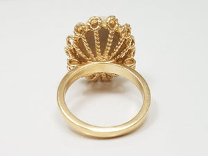 Elegant Vintage 14k Yellow Gold Natural Australian Opal Ring