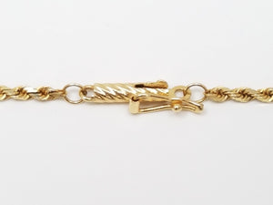 Classic 20" Solid 14k Yellow Gold Rope Chain Necklace