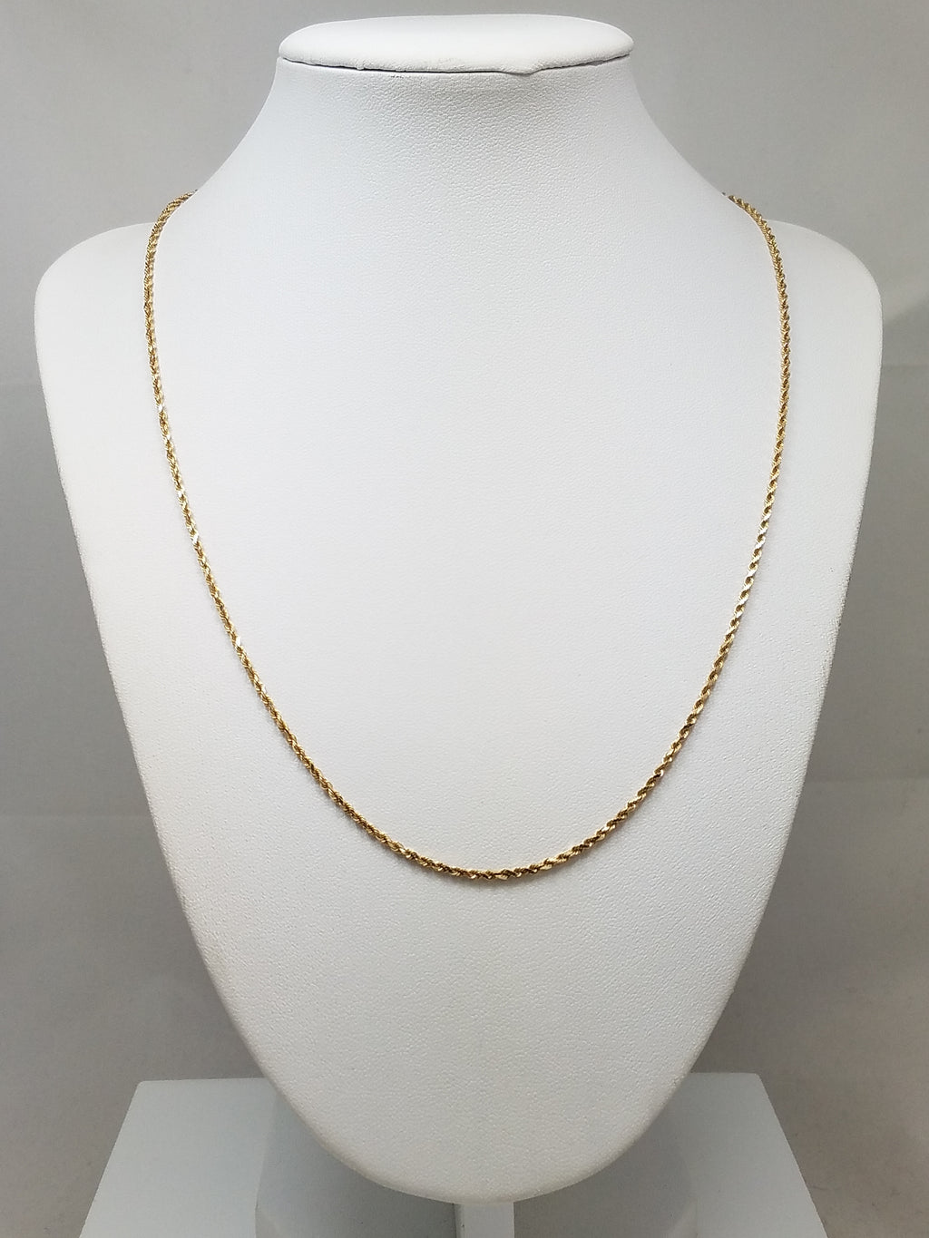 Classic 20" Solid 14k Yellow Gold Rope Chain Necklace