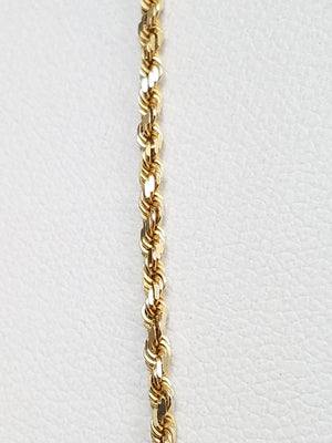 Classic 20" Solid 14k Yellow Gold Rope Chain Necklace