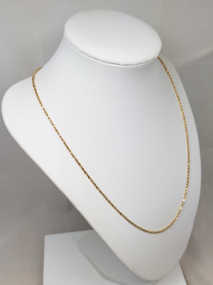 Classic 20" Solid 14k Yellow Gold Rope Chain Necklace