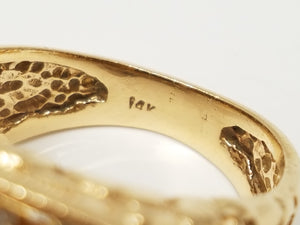 Studly 14k Yellow Gold Natural Onyx Diamond Men's Nugget Ring