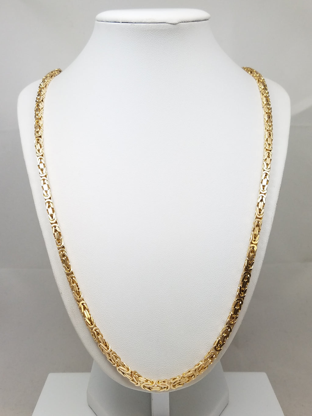 Dynamic 26" Solid 10k Yellow Gold Byzantine Link Chain Necklace