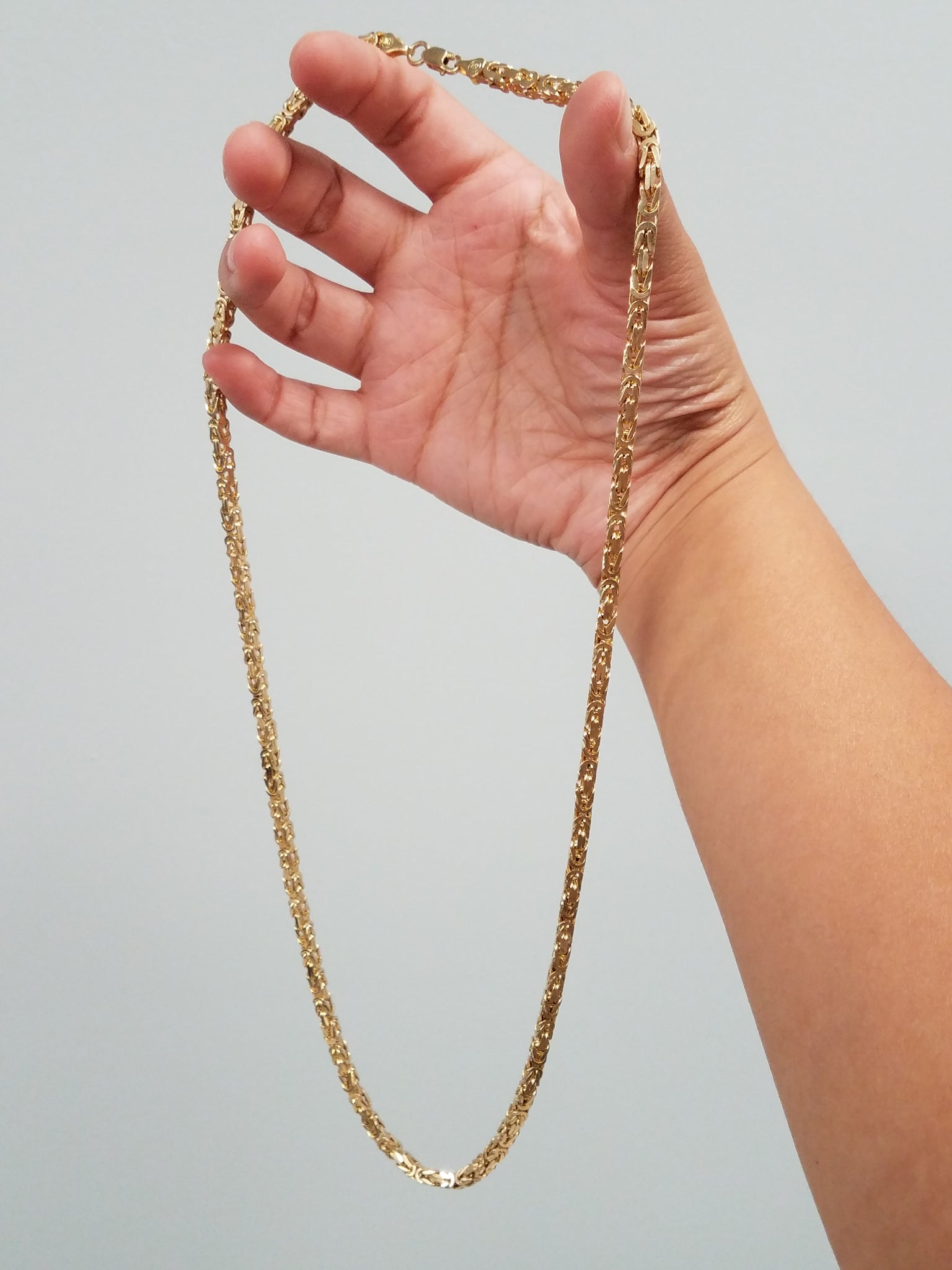 Dynamic 26" Solid 10k Yellow Gold Byzantine Link Chain Necklace