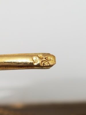 Stunning 1850-1890's 18k Yellow Gold Pearl Diamond Bangle Bracelet