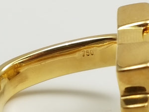 Men's Striking 18k Yellow Gold Natural Diamond Intaglio Wax Seal Ring