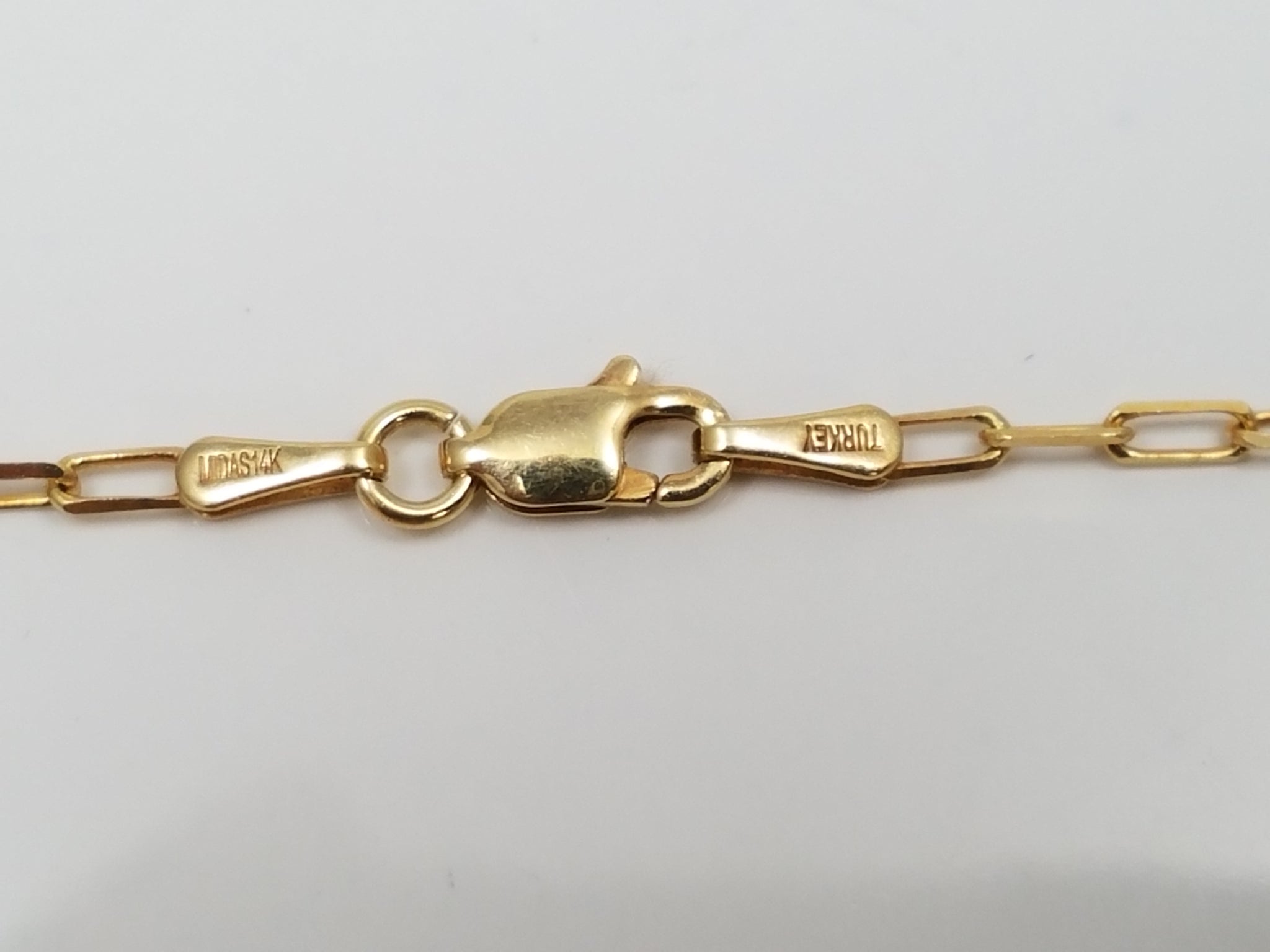 14k Yellow Gold Paperclip Chain 16" Necklace
