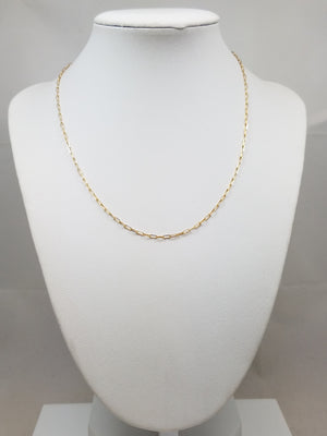 14k Yellow Gold Paperclip Chain 16" Necklace