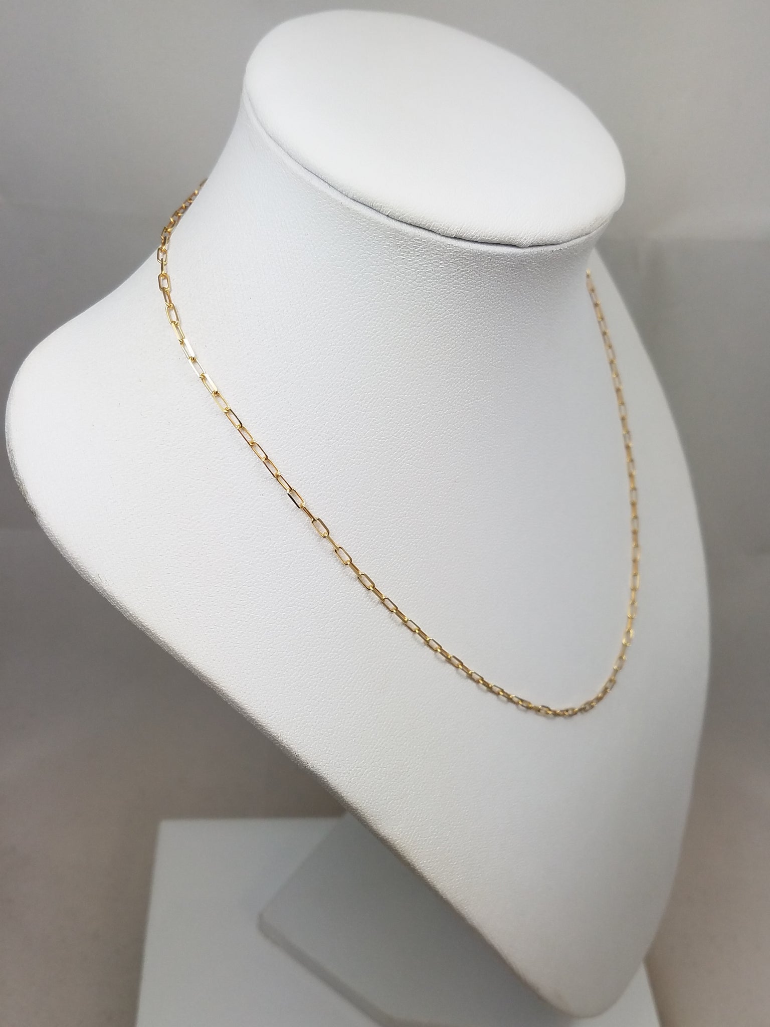 14k Yellow Gold Paperclip Chain 16" Necklace