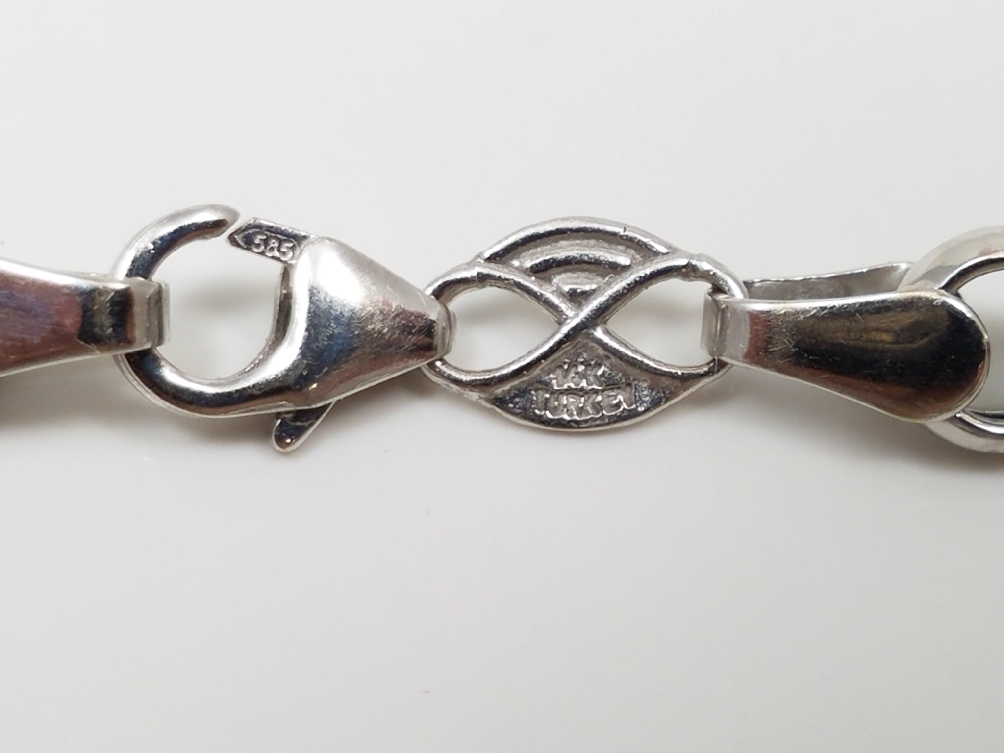 Bold 7.25" 14k White Gold Rolo Link Bracelet