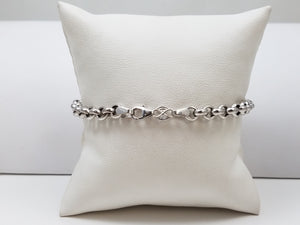 Bold 7.25" 14k White Gold Rolo Link Bracelet