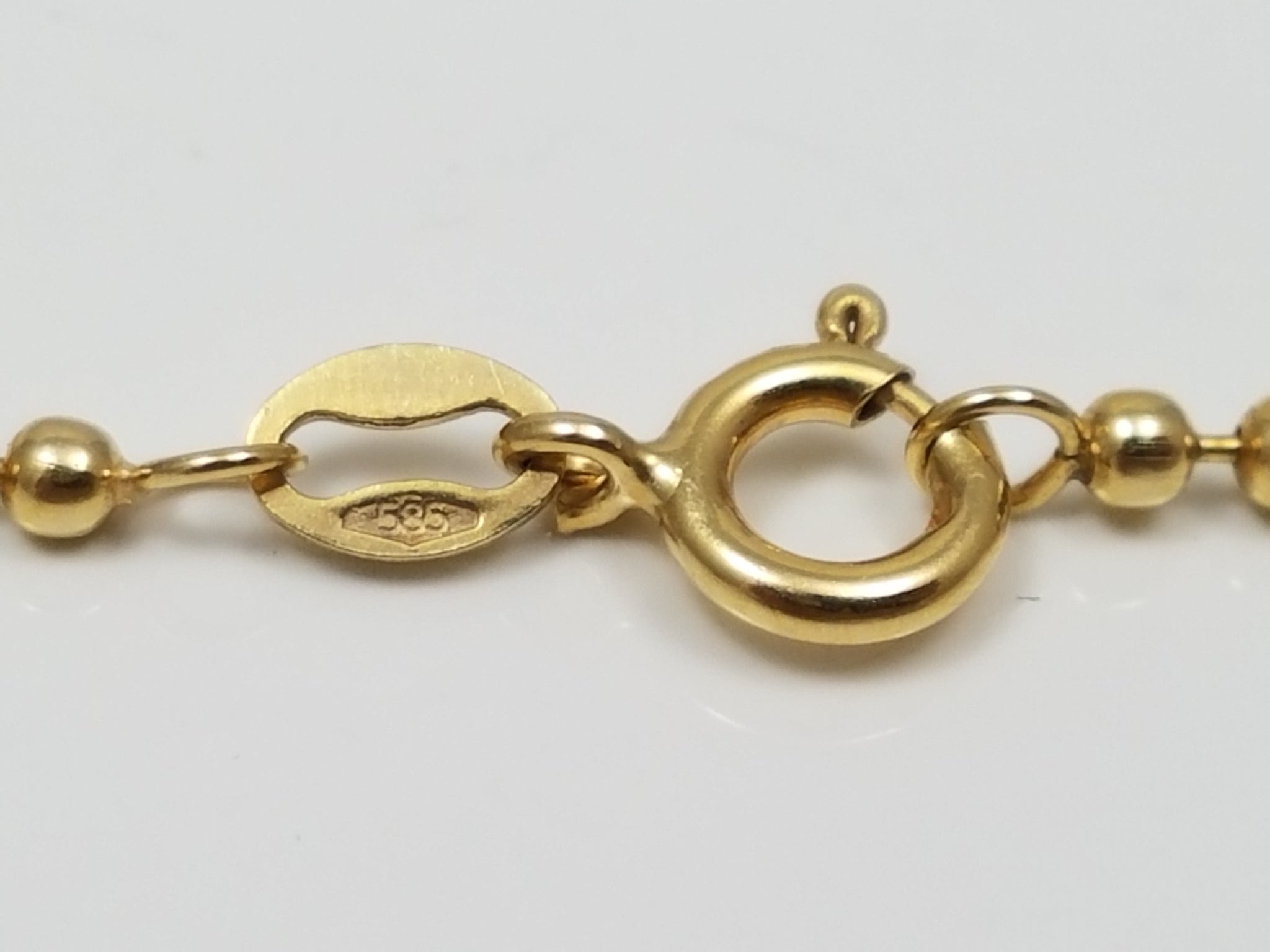 14k Yellow Gold Bead 24" Necklace