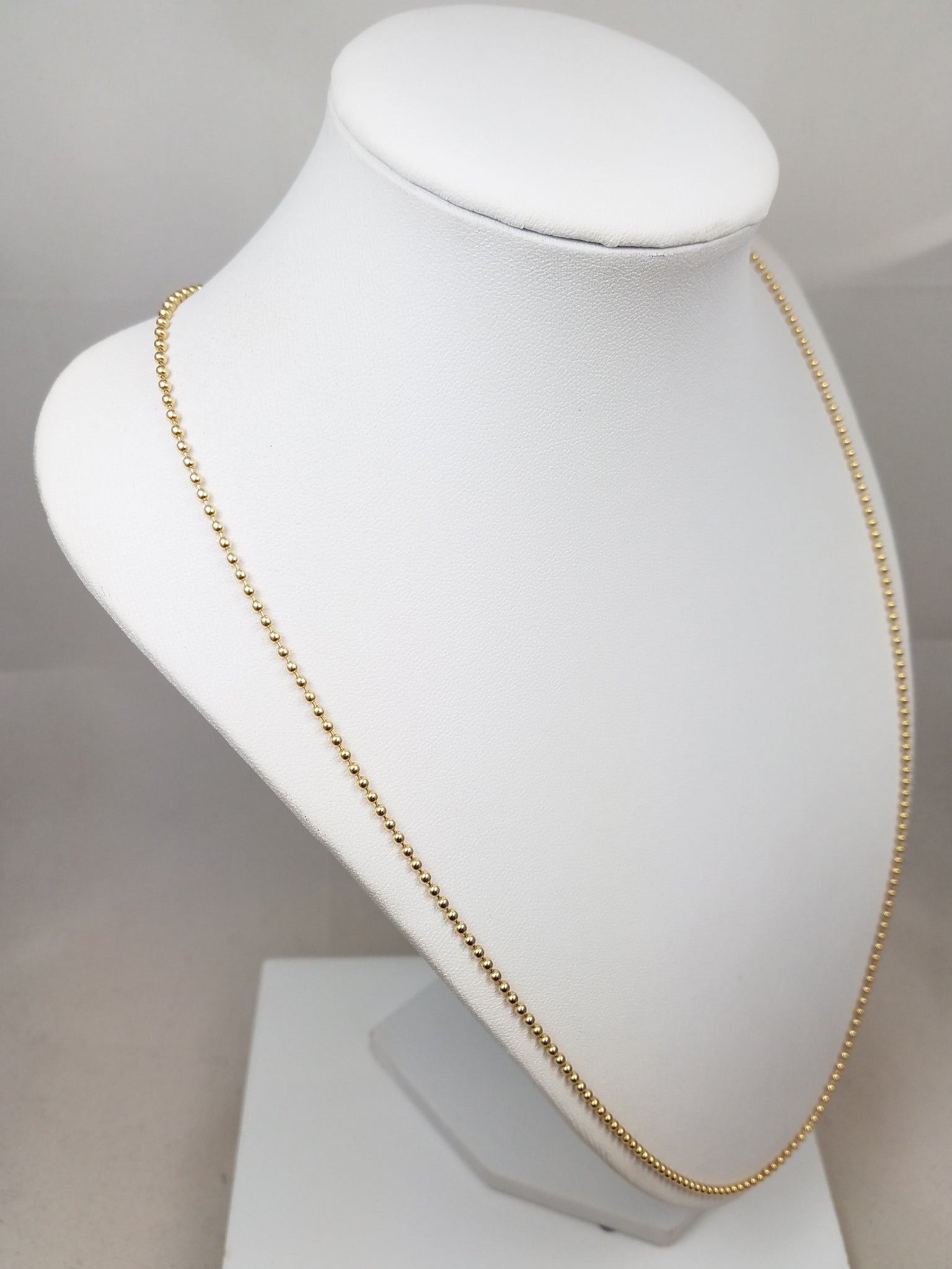 14k Yellow Gold Bead 24" Necklace
