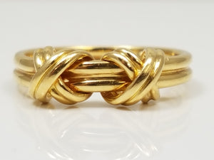 Fabulous Vintage 18k Yellow Gold "X" Designer Ring