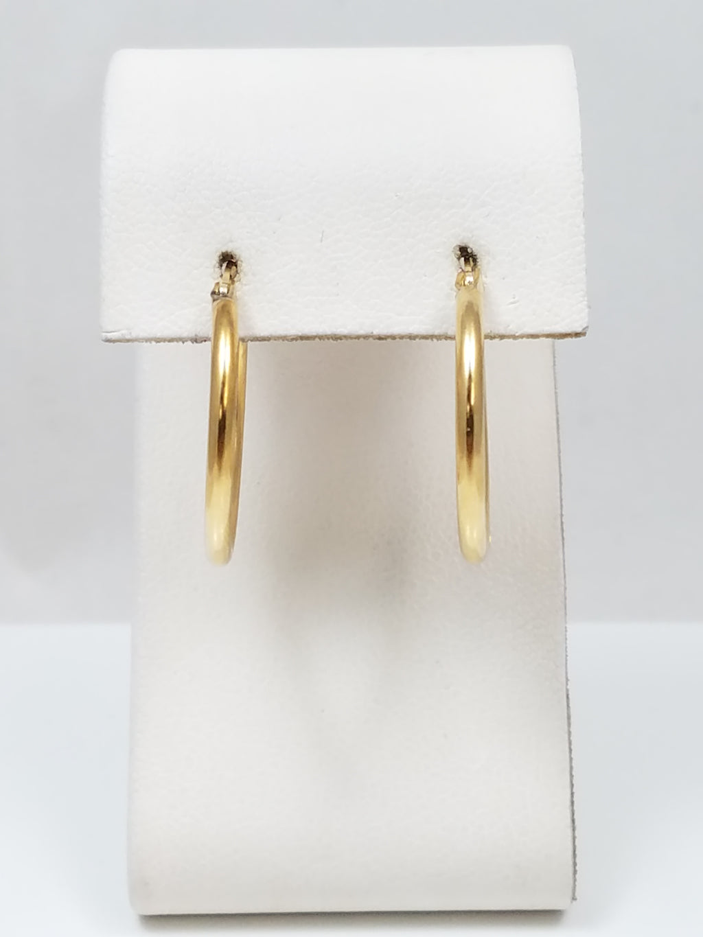 Simple 14k Yellow Gold Hollow Hoop Earrings