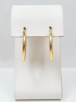 Simple 14k Yellow Gold Hollow Hoop Earrings