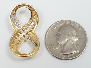 Natural Diamond Infinity Slide Pendant in 14k Yellow Gold