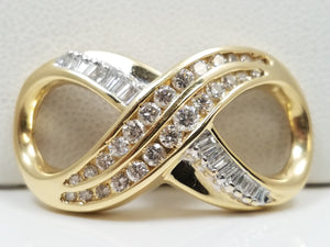 Natural Diamond Infinity Slide Pendant in 14k Yellow Gold