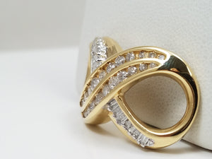 Natural Diamond Infinity Slide Pendant in 14k Yellow Gold