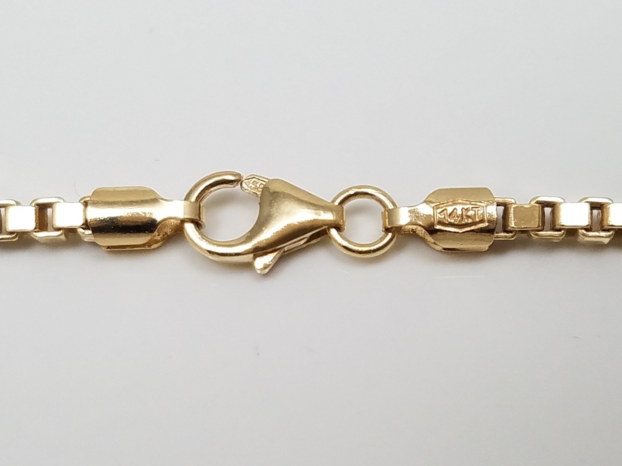 14k Yellow Gold Solid Box Link 20" Necklace