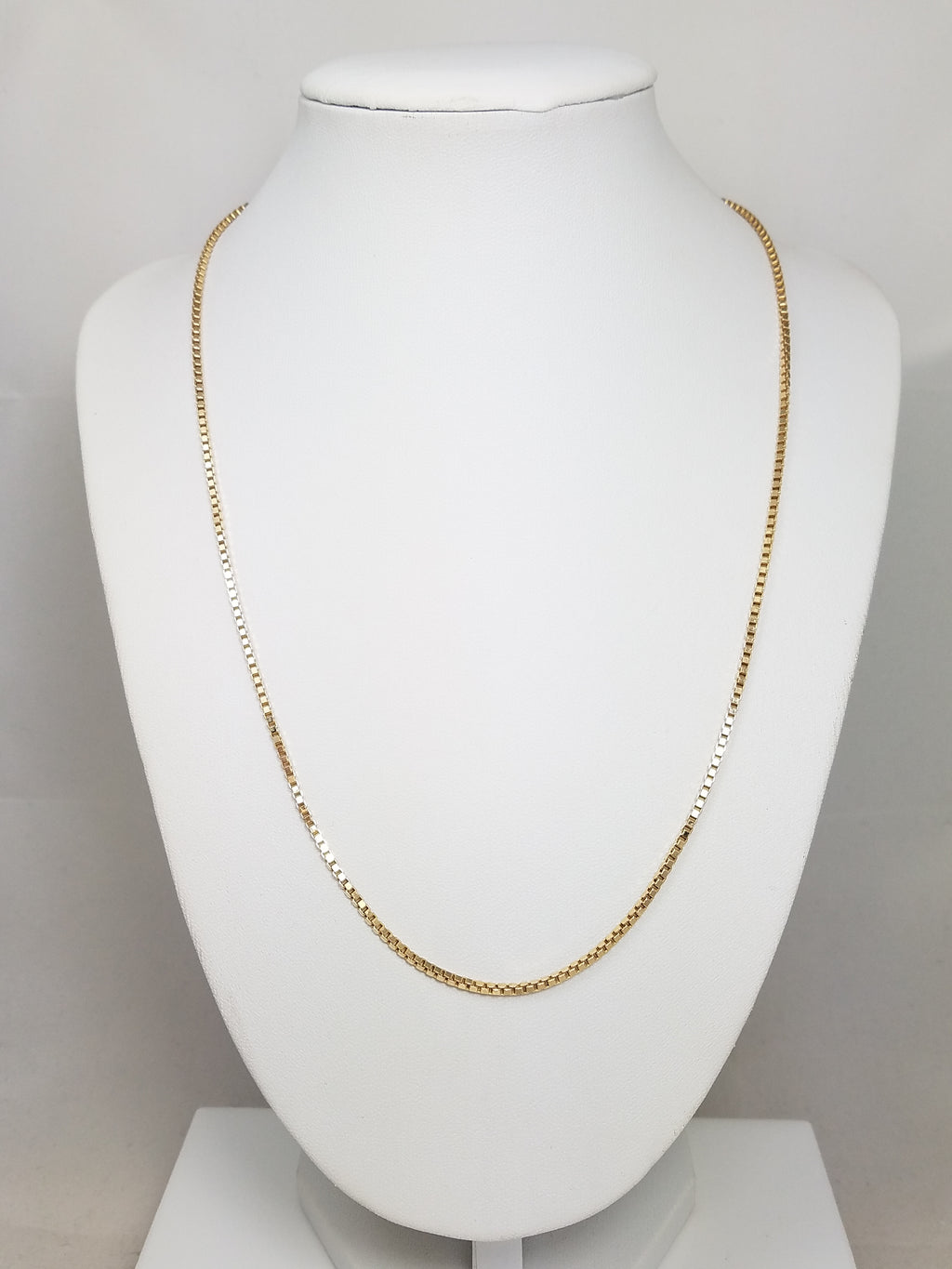 14k Yellow Gold Solid Box Link 20" Necklace