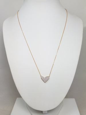Kendra Scott 14k Yellow Gold Diamond Heart Pendant Necklace
