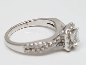 Emerald Cut Diamond 14k White Gold Engagement Ring