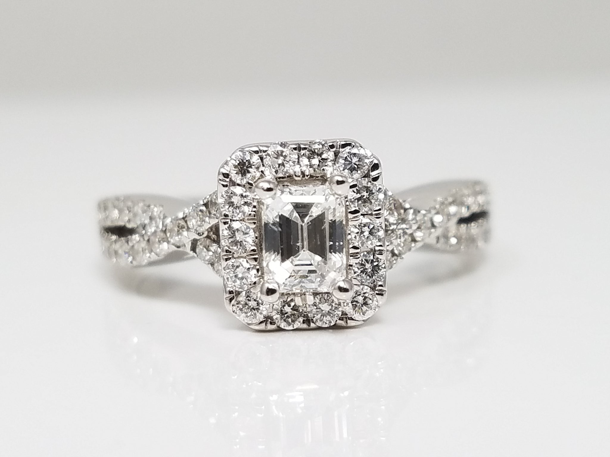Emerald Cut Diamond 14k White Gold Engagement Ring