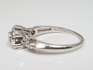 14k White Gold Natural Diamond Engagement Ring
