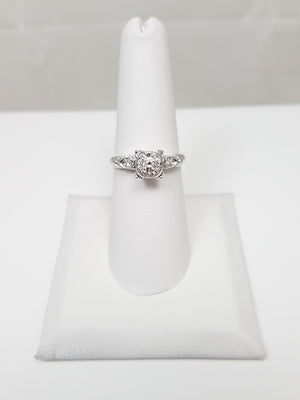 14k White Gold Natural Diamond Engagement Ring